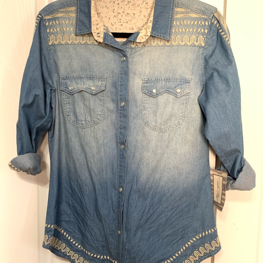Tasha Polizzi Blue Jean Shirt